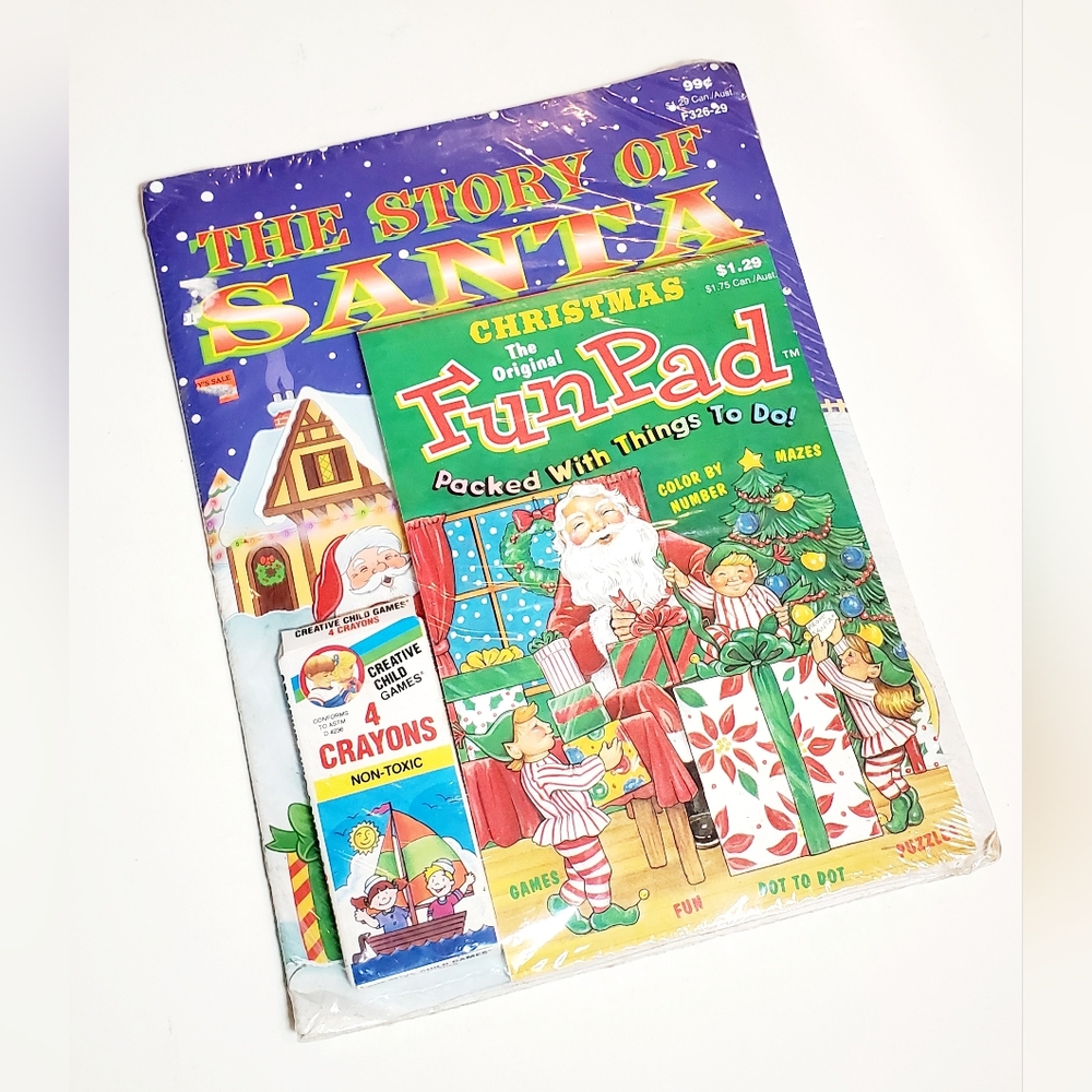 Sealed Vintage Creative Child Press The Story Of Santa Activity Book